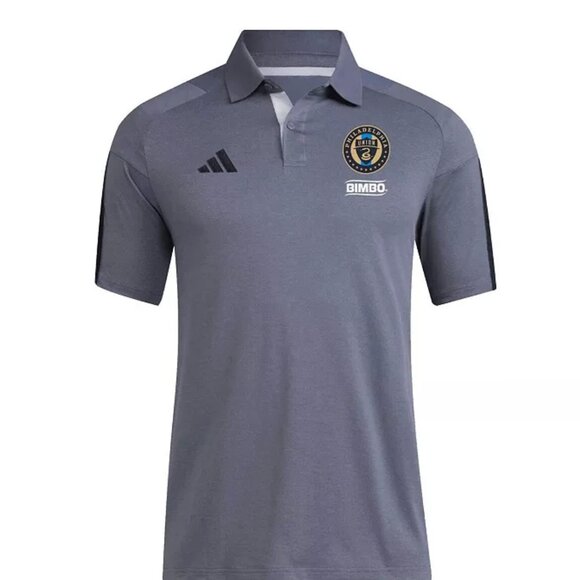 NWT Adidas Philadelphia Union 2XL Mens Gray Training Polo Shirt Independence IBX - Picture 2 of 3